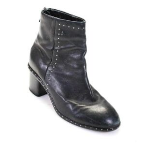 Black Leather Ankle Boots
